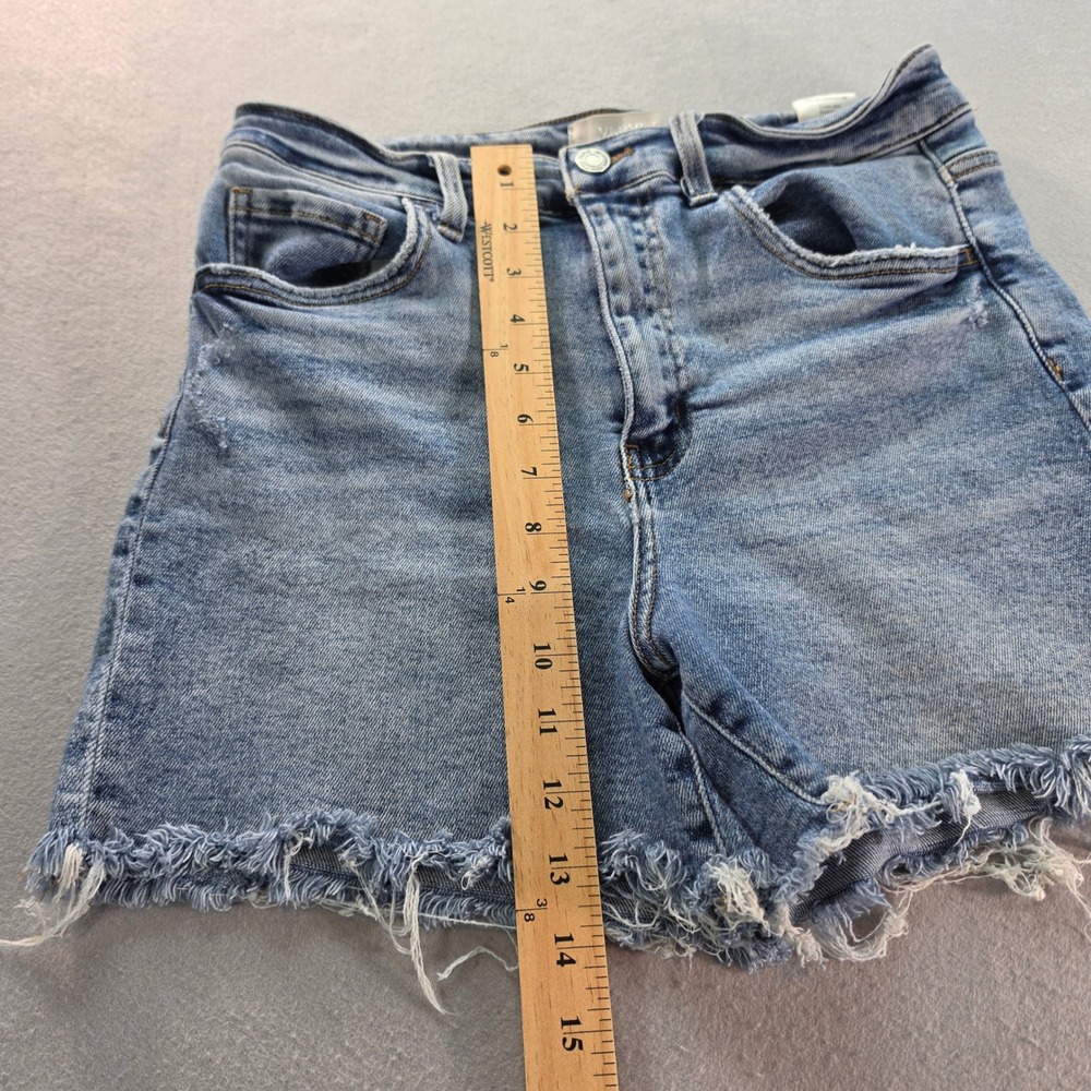 Vervet Rebecca High Waisted Denim Shorts L Distressed Cutoff Western T6367 - Picture 5 of 8